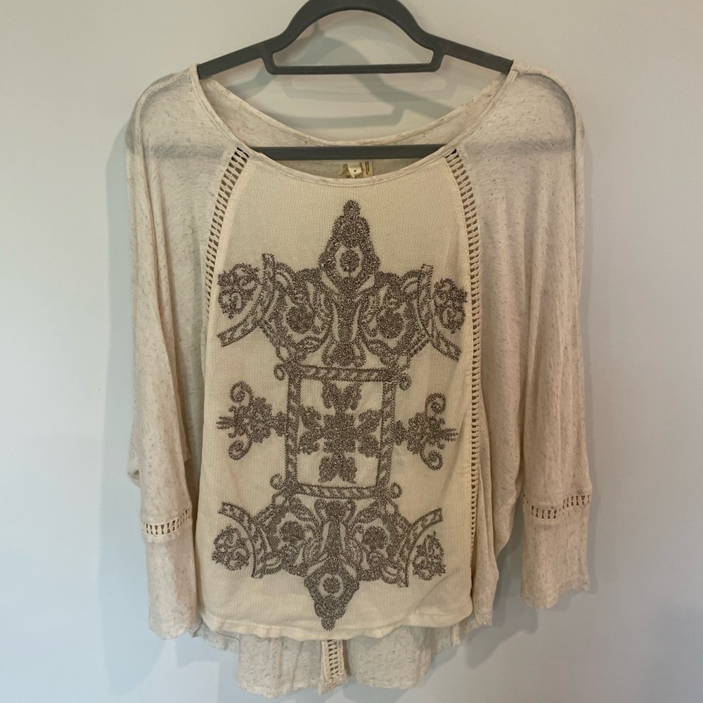 Anthropologie Meadow Rue Saba Embroidered Top